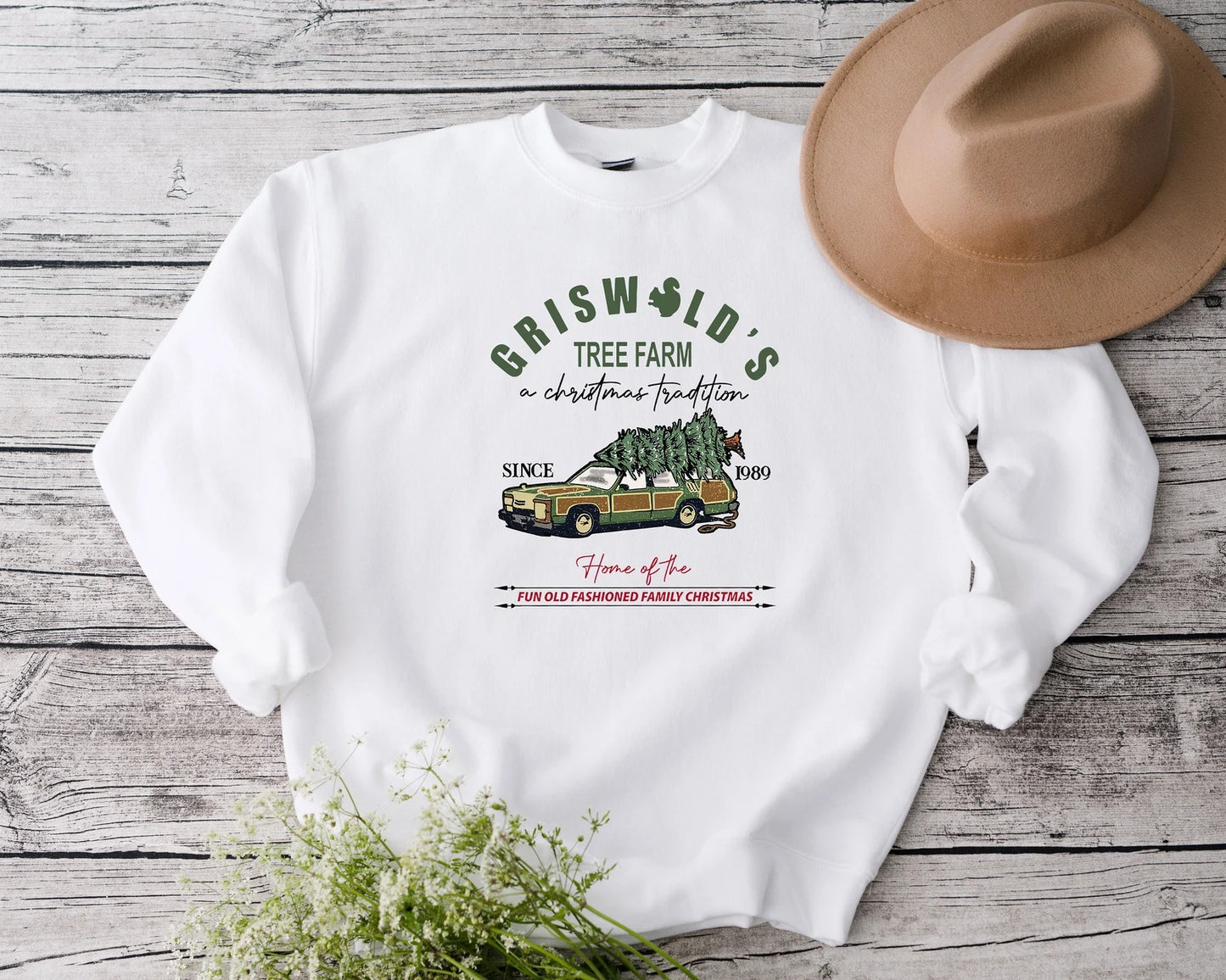 GRISWOLDS TREE FARM TEE OR CREWNECK SWEATSHIRT