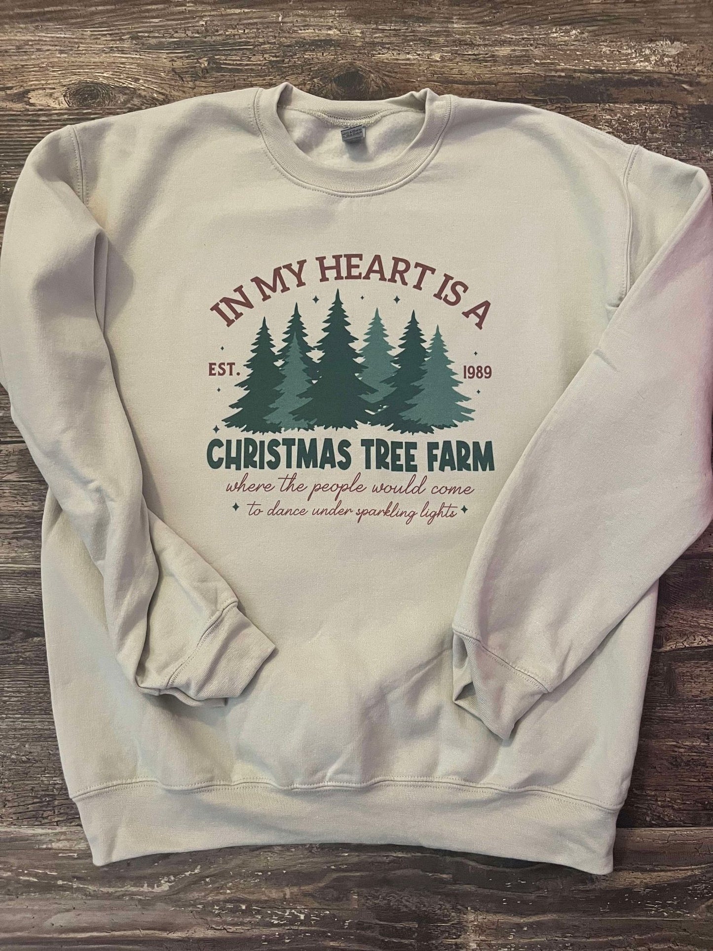 IN MY HEART IS A CHRISTMAS TREE FARM CREWNECK SWEATSHIRT