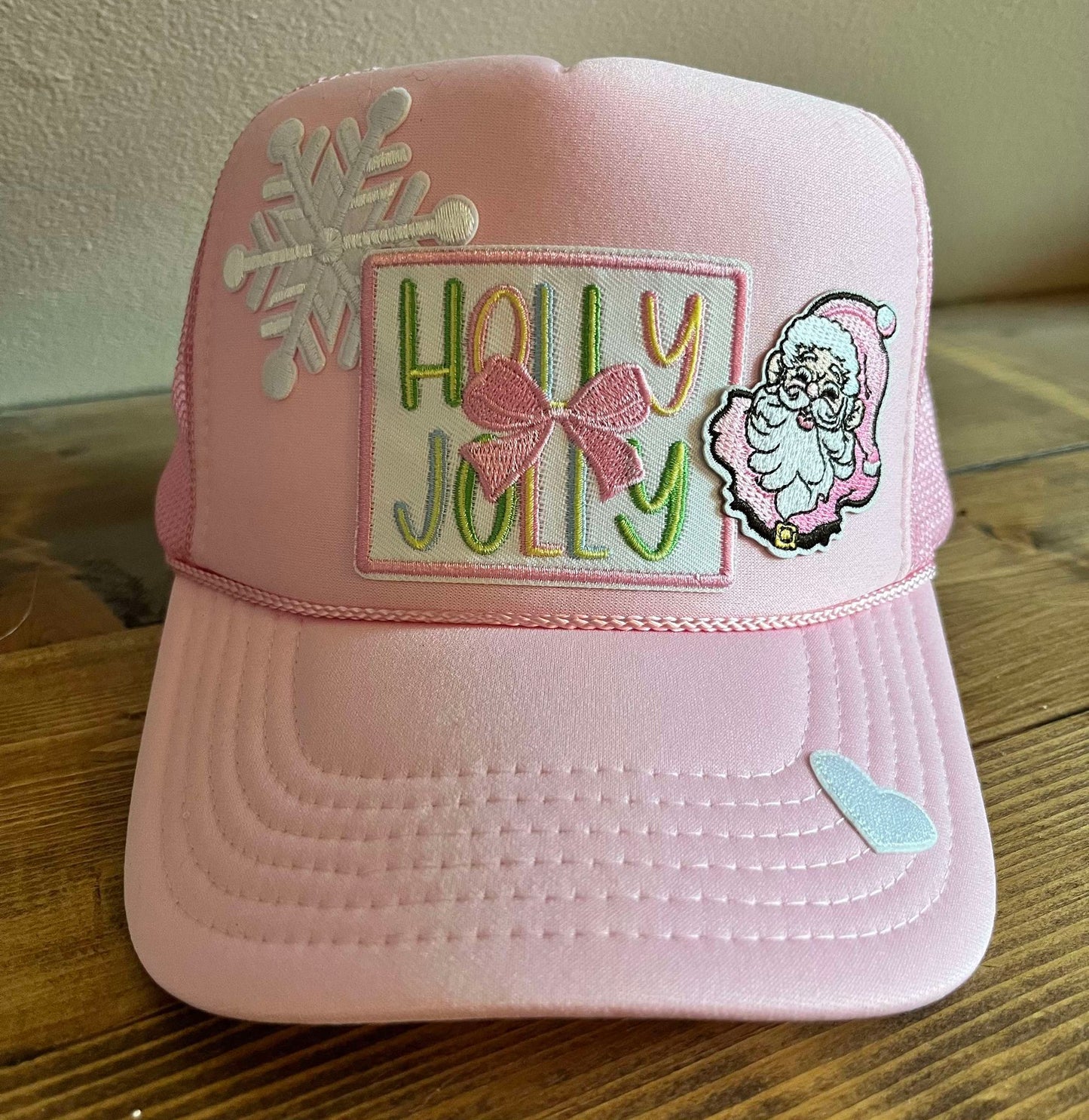 HOLLY JOLLY PRETTY IN PINK TRUCKER HAT