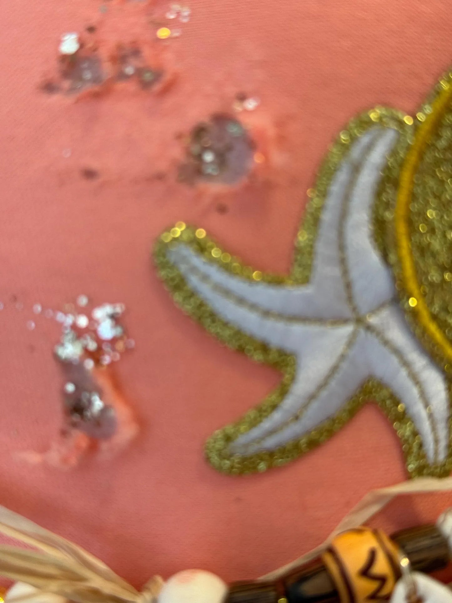 CORAL DISTRESSED SAND DOLLAR/STARFISH TRUCKER HAT