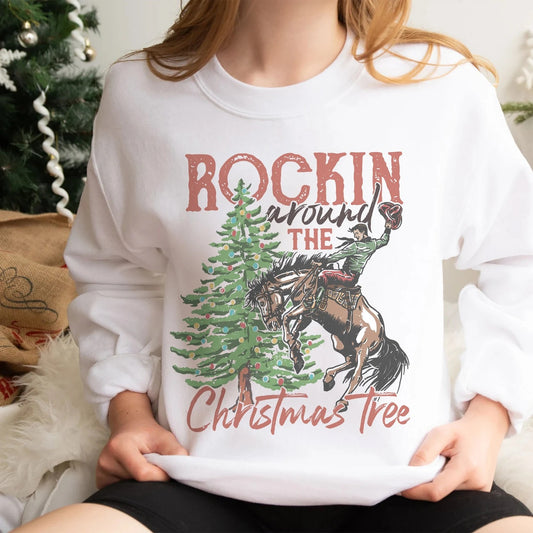 ROCKIN AROUND THE CHRISTMAS TREE CREWNECK SWEATSHIRT