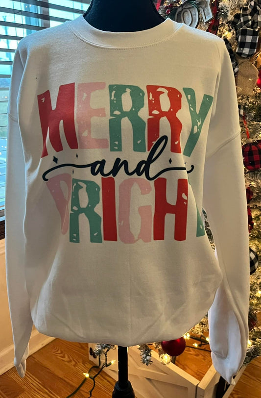 MERRY & BRIGHT CREWNECK SWEATSHIRT