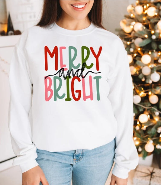 MERRY & BRIGHT CREWNECK SWEATSHIRT
