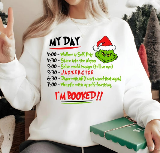 GRINCH DAY ALL BOOKED UP CREWNECK SWEATSHIRT