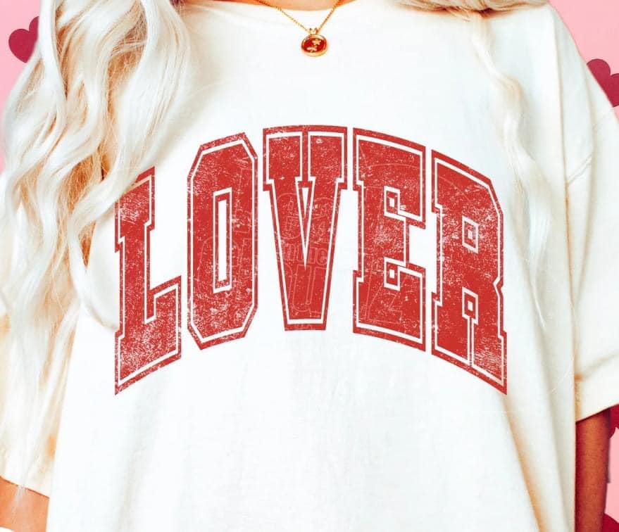 LOVER IN RED CREWNECK SWEATSHIRT OR TEE