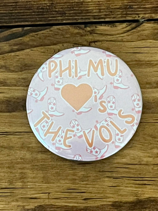 PHI MU LOVES THE VOLS GAME DAY PIN