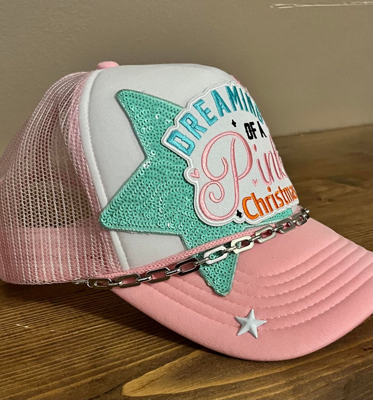DREAMING OF A PINK CHRISTMAS TRUCKER HAT