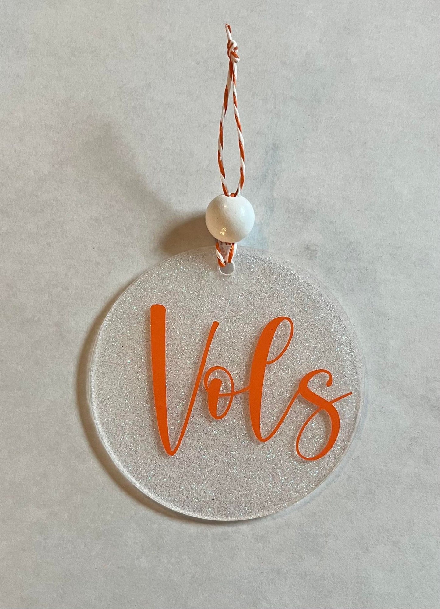 VOLS/ROCKY TOP 3.5 ACRYLIC GLITTER ORNAMENT