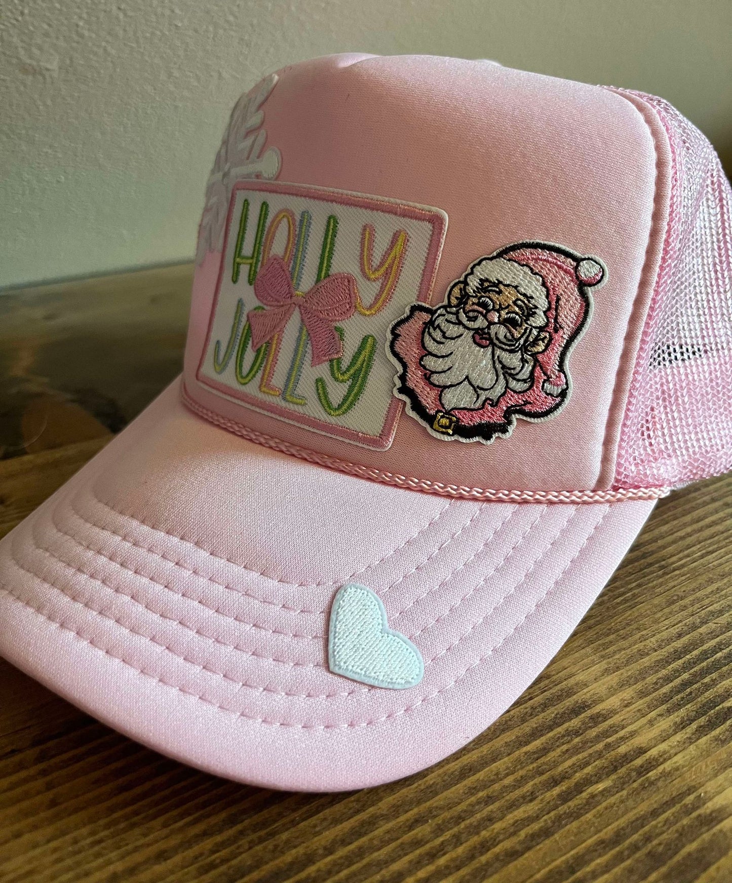 HOLLY JOLLY PRETTY IN PINK TRUCKER HAT