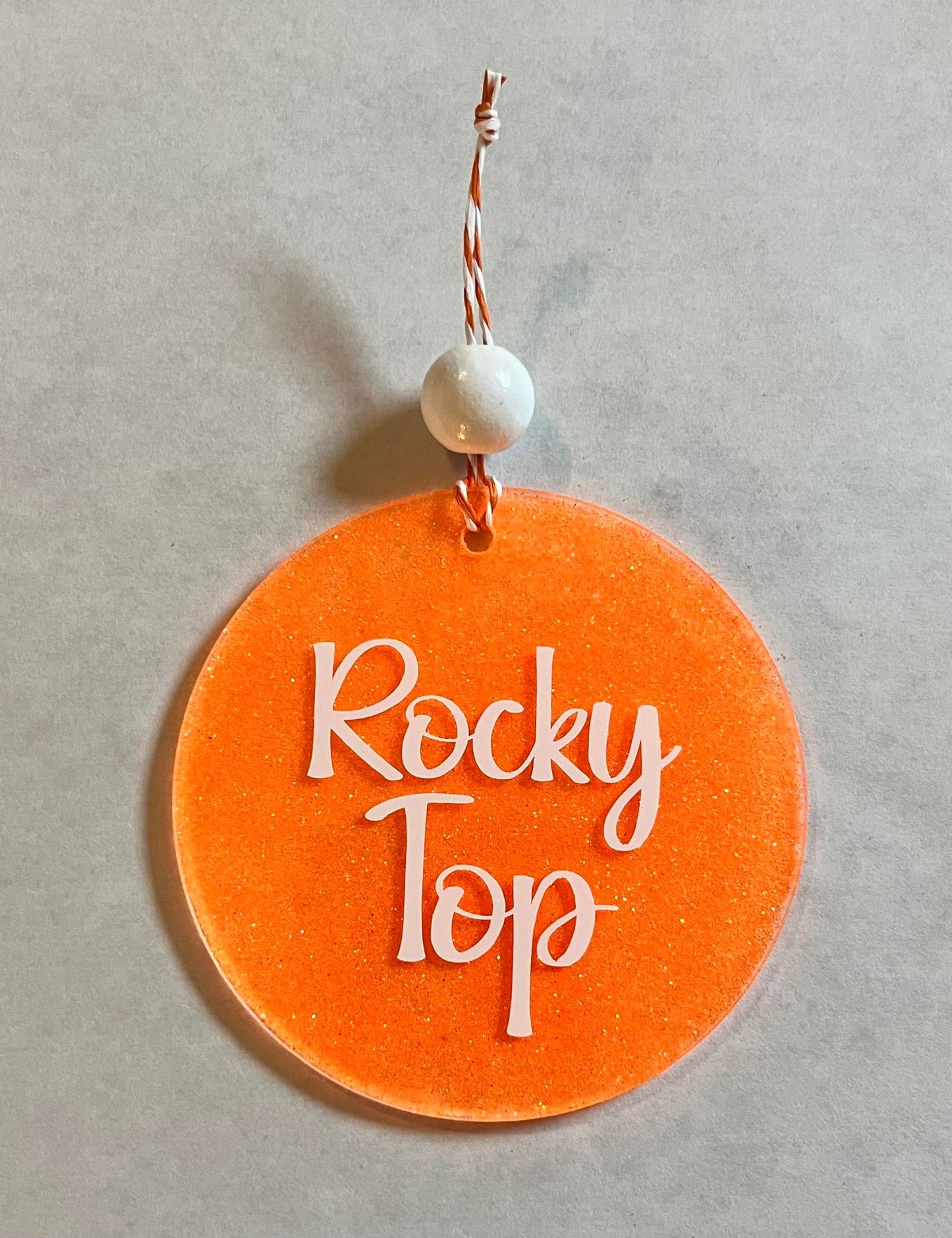 VOLS/ROCKY TOP 3.5 ACRYLIC GLITTER ORNAMENT