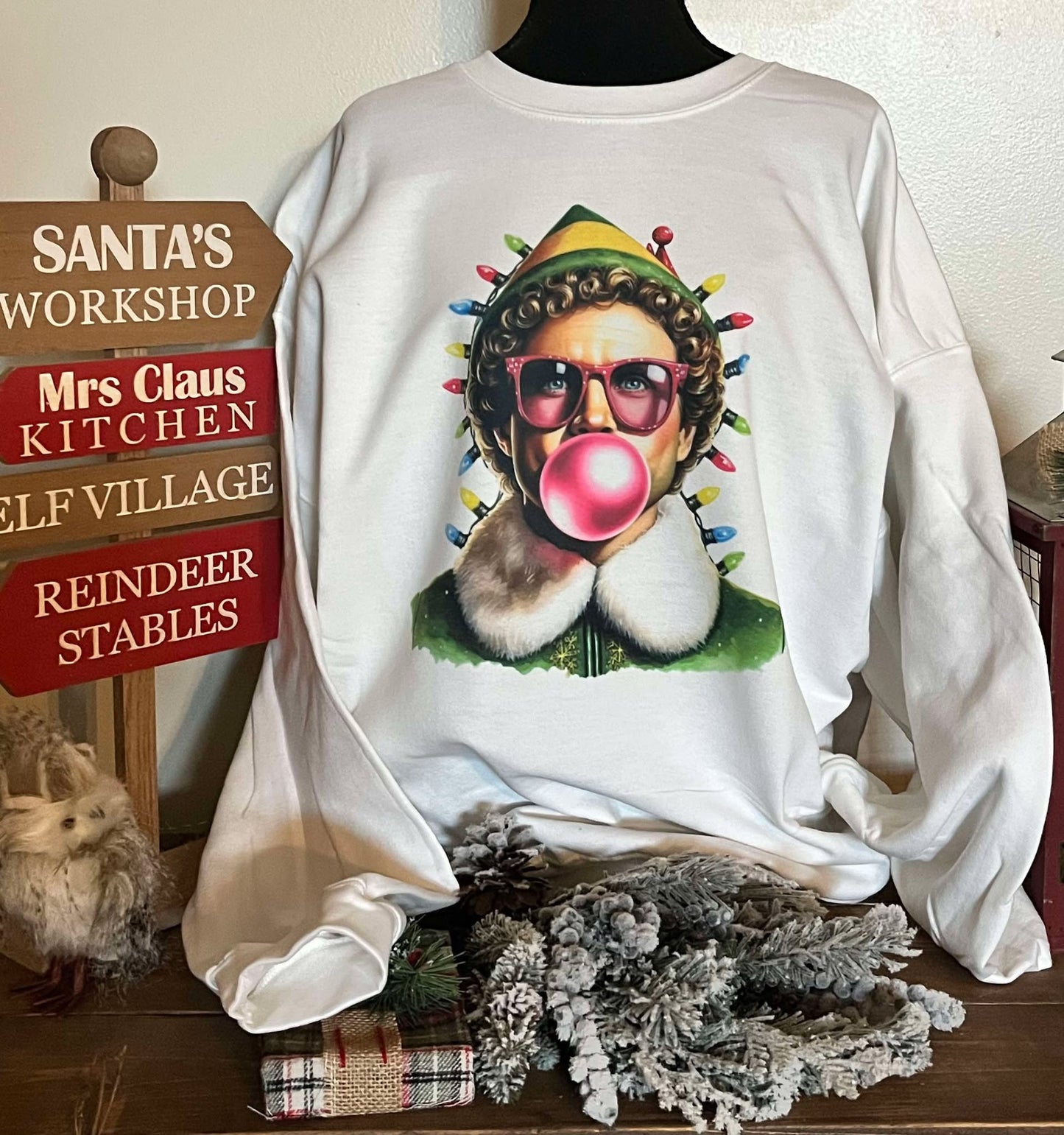 BUBBLEGUM BUDDY THE ELF CREWNECK SWEATSHIRT