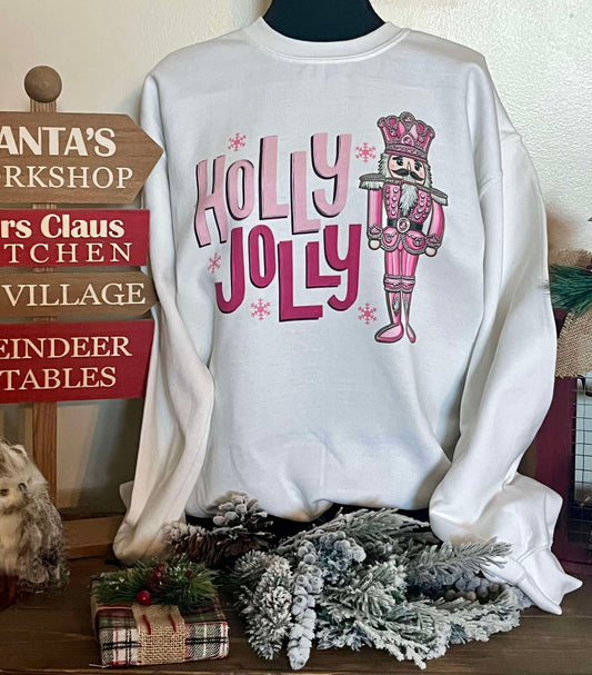 HOLLY JOLLY NUTCRACKER TEE OR CREWNECK SWEATSHIRT
