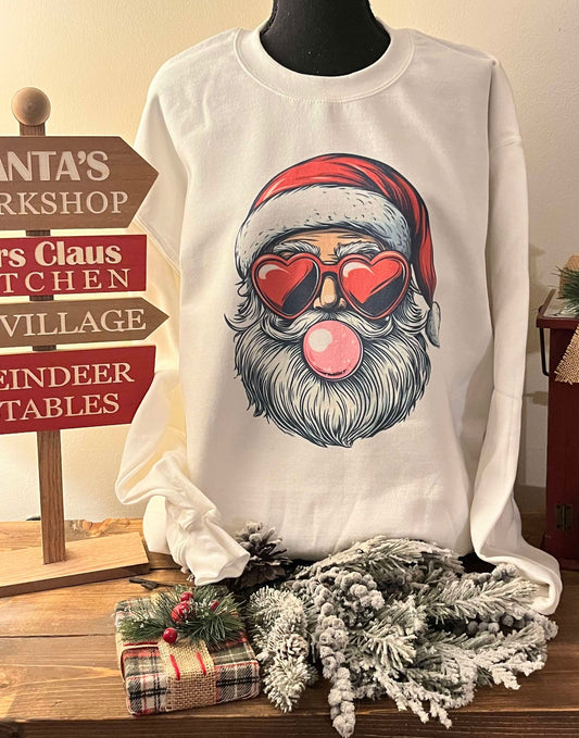 BUBBLEGUM SANTA TEE OR CREWNECK SWEATSHIRT