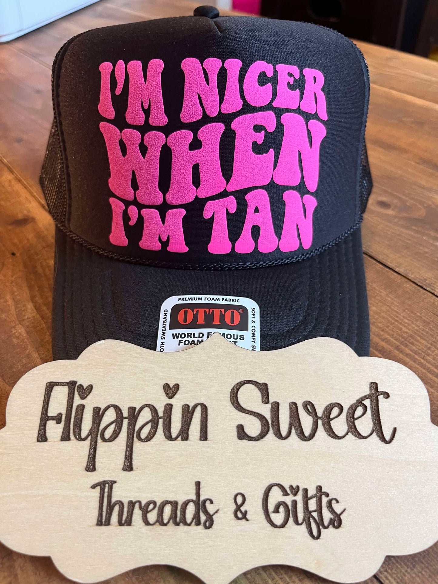 I'M NICER WHEN I'M TAN TRUCKER HAT