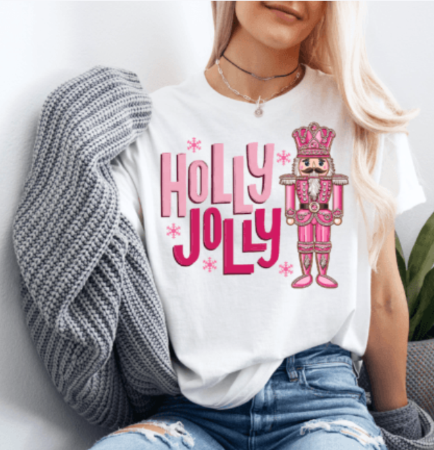 HOLLY JOLLY NUTCRACKER TEE OR CREWNECK SWEATSHIRT
