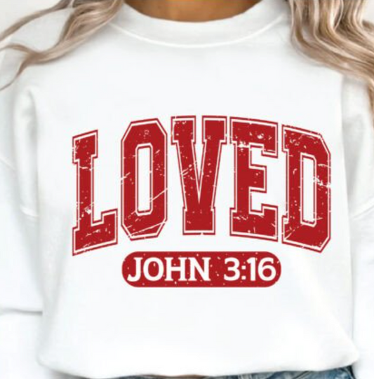 LOVED JOHN 3:16 CREWNECK SWEATSHIRT