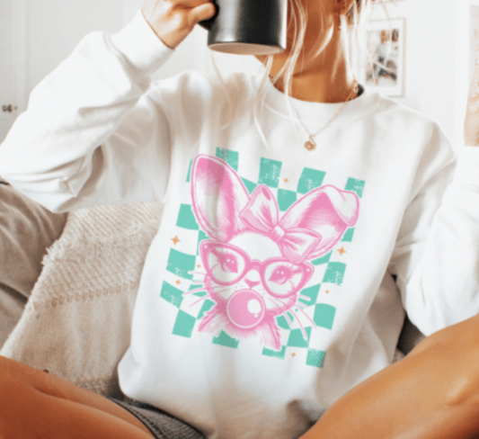 RETRO BUBBLEGUM BUNNY SWEATSHIRT