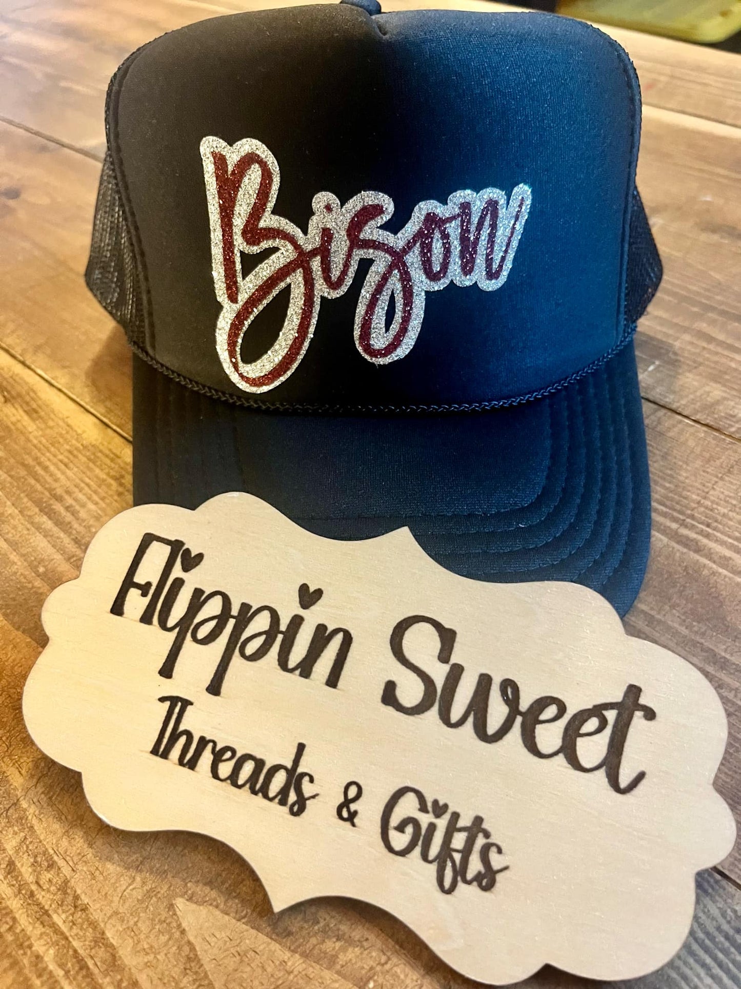 BISON GLITTER TRUCKER HAT